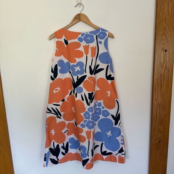 Marimekko for Uniqlo Women’s Fuzzy Peach Blue Pine Green Abstract Large Print Fl - Picture 3 of 10